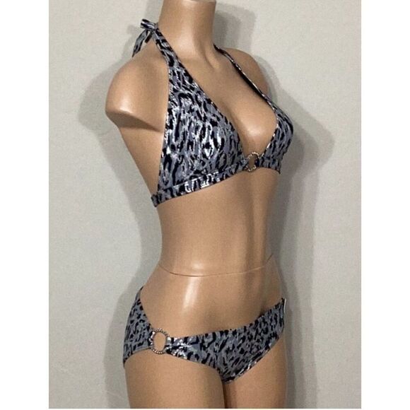 New. Michael Kors frozen Leopard chain ring bikini set. Normally $169. XS–top/S– - Picture 4 of 10